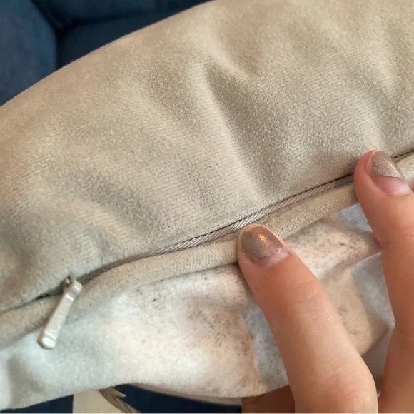 Oliver White & Gold Eyelashes Accent Throw Pillow - Picture 7 of 11